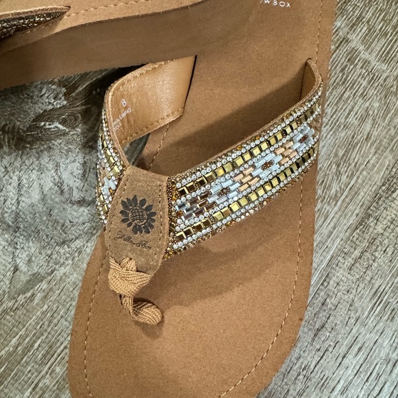 Yellow Box Jabiru flip flops NEW - Picture 2 of 7